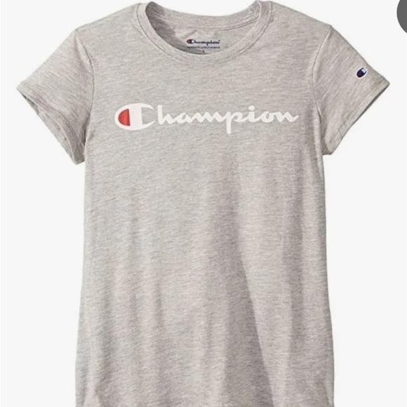 NWT Champion Girls T-Shirt Classic Crew Neck Tee Size Medium Heather Gray 3D12 - Picture 3 of 3
